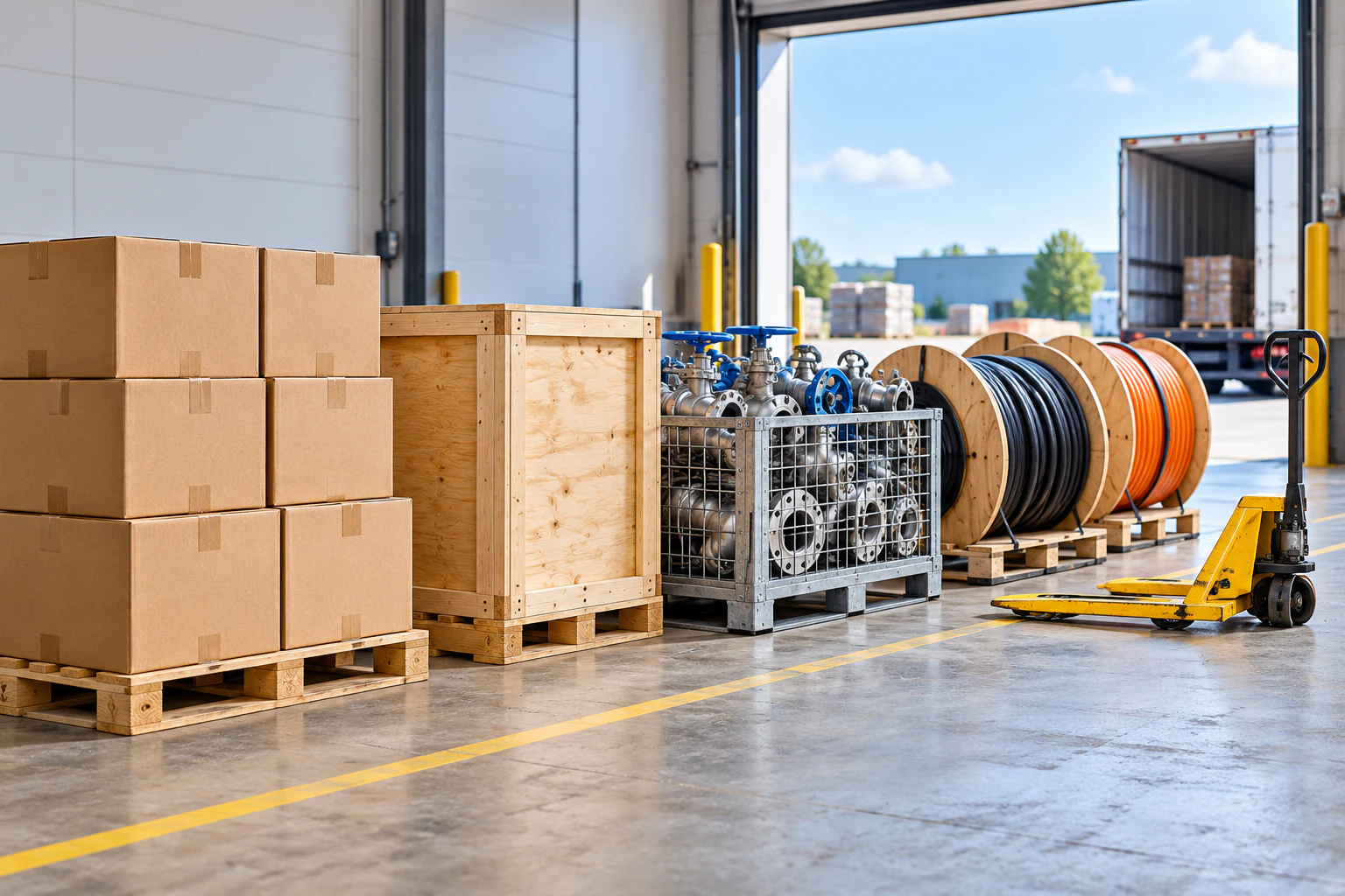 Different industrial supplies coordinated in one consolidation bay