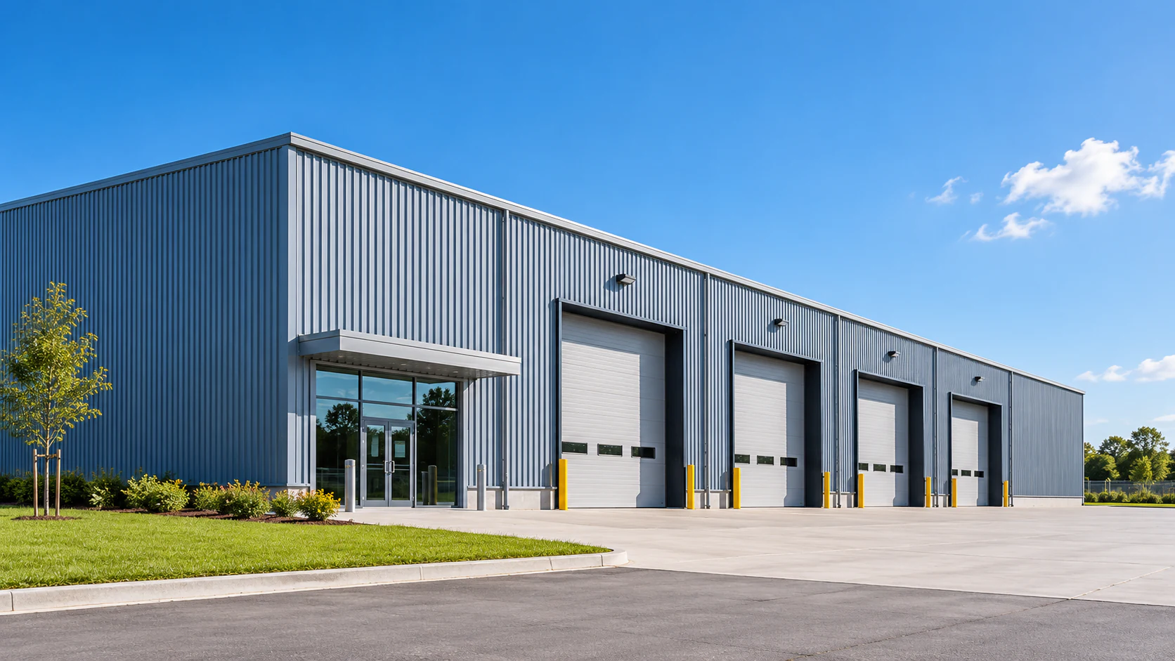 Modern industrial warehouse for construction and project supplies